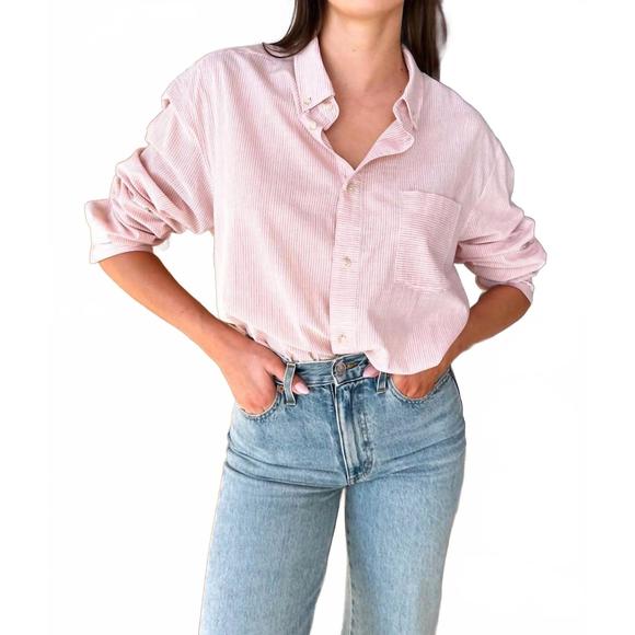 NEW EMERSON FRY ryan shirt in rose stripe - Picture 3 of 4